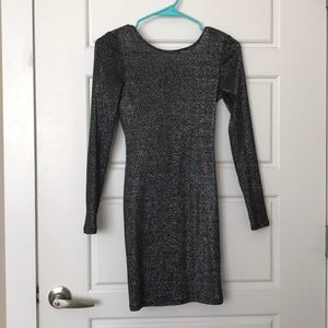 Sparkly mini long sleeve dress